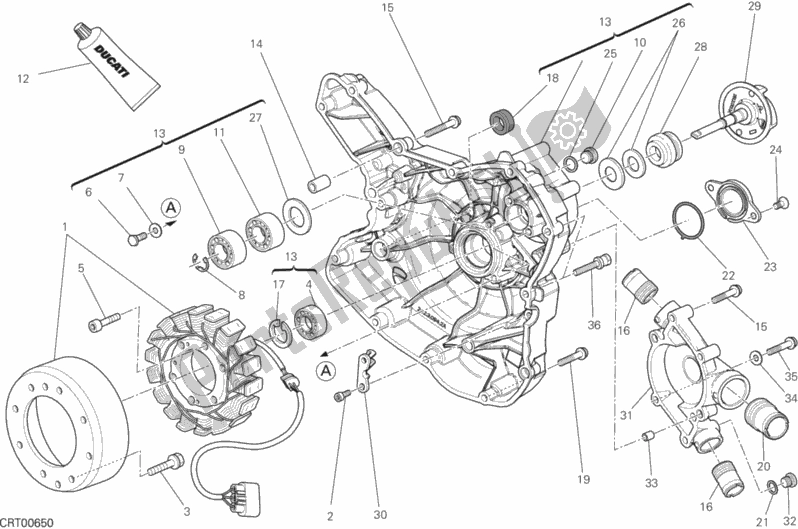 Todas las partes para Cubierta De La Bomba De Agua Al Lado Lateral de Ducati Monster 1200 S USA 2014
